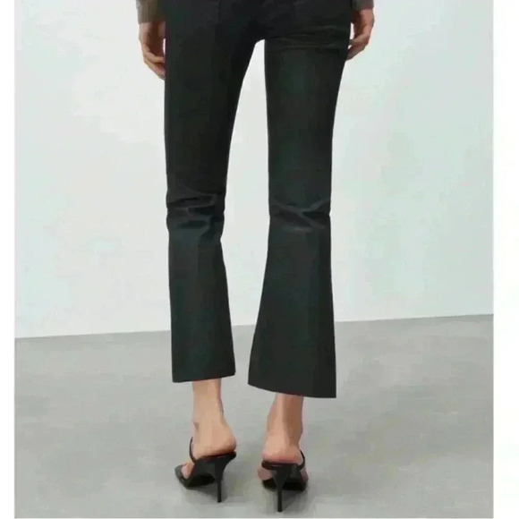 Zara women’s 4 black The Dreed Flare Pants high waist cropped NWT casual career - Picture 3 of 12